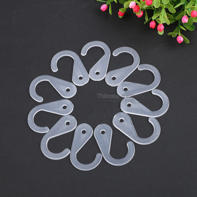 Factory Direct Plastic Pp Small Hook Hanging Buckle White Black Fabric Swatch Shoes and Socks Buckle Display Color Box Question Mark Hook