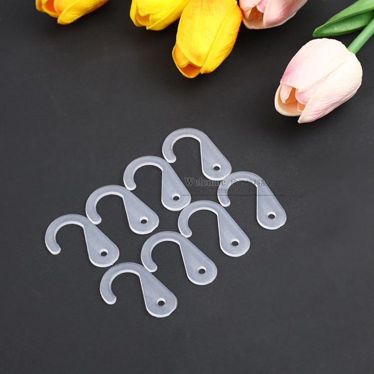 Factory Direct Plastic Pp Small Hook Hanging Buckle White Black Fabric Swatch Shoes and Socks Buckle Display Color Box Question Mark Hook