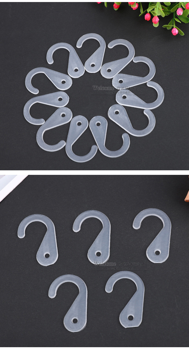 Factory Direct Plastic Pp Small Hook Hanging Buckle White Black Fabric Swatch Shoes and Socks Buckle Display Color Box Question Mark Hook
