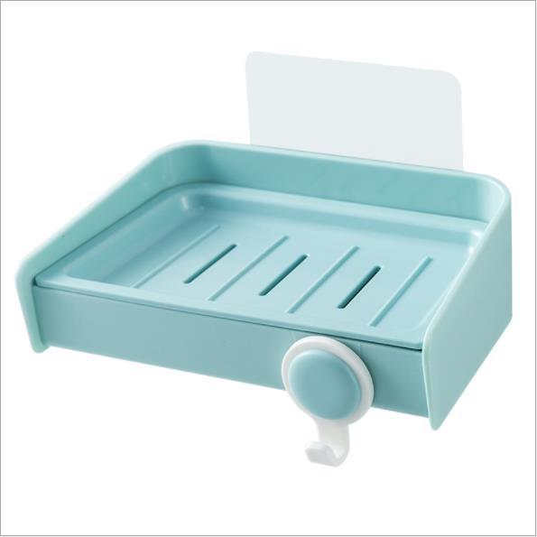 Punched Tape-Free Hook Drain Soap Box Wall Hanging Soap Holder Toilet Soap Box Storage Rack Plastic Soap Holder