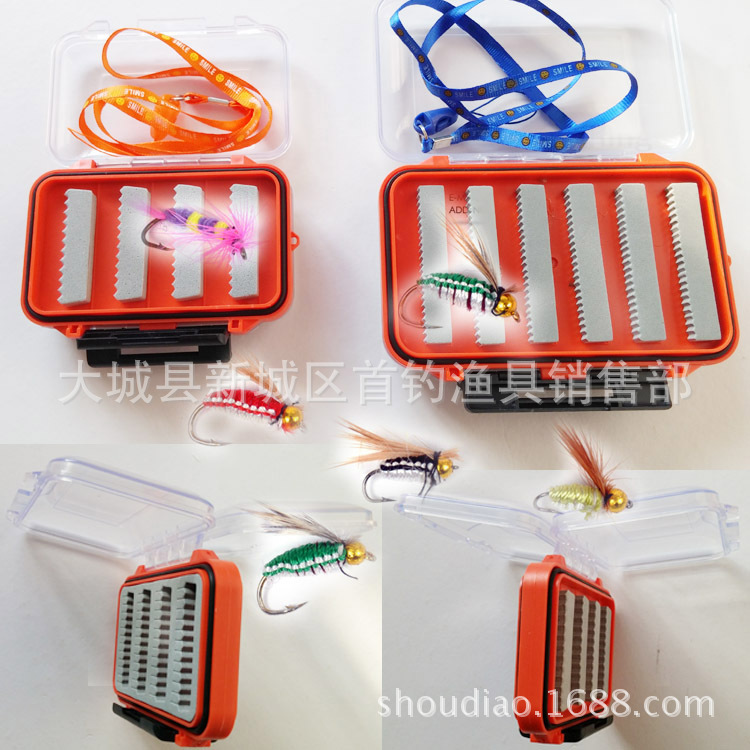 Cross-Border Hot Selling Plastic Fly Fly Hook Box Fishhook Box Hook Box Insect Road Yafei Fishing Bait Box Wool Hook Accessory Box