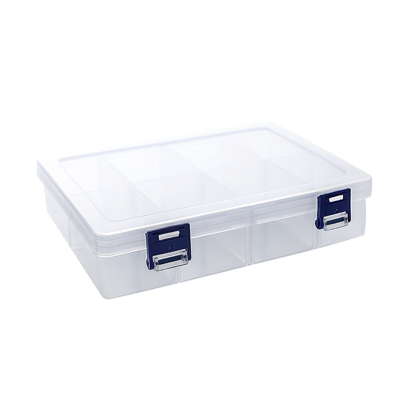 Detachable Multi-Grid Transparent Tool Box Portable Buckle with Hook Screw Parts Accessories Fishing Gear Plastic Storage Box