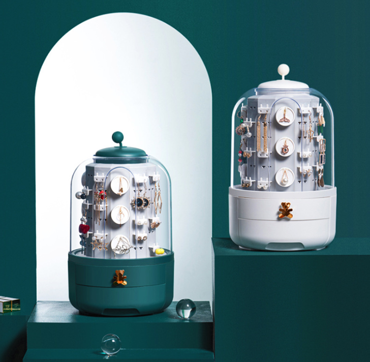 Jewelry Storage Box Plastic Hook Earrings Ear Studs Ornament Rack Rotating Display Cabinet Ring Necklace Jewelry Jewelry Box Jewelry Storage Box Plastic Hook Earrings Ear Studs Ornament Rack Rotating Display Cabinet Ring Necklace Jewelry Jewelry Box