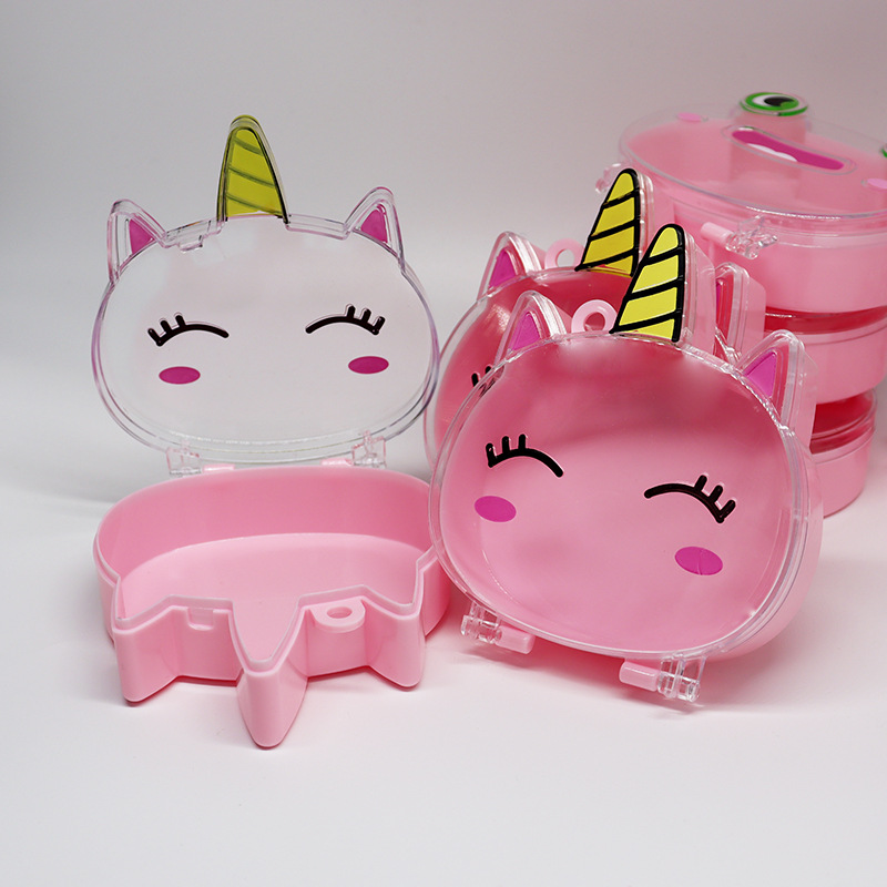 [Yiwu Hot Sale] Ornament Rubber Band Cartoon Storage Box Cute Toy Hook Plastic Box Transparent Factory Wholesale