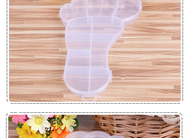Transparent plastic box big feet cartoon box simple fashion storage box Transparent plastic box big feet cartoon box simple fashion storage box