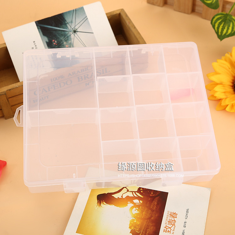 New 14 grid detachable PP jewelry transparent plastic box multi grid desktop storage box