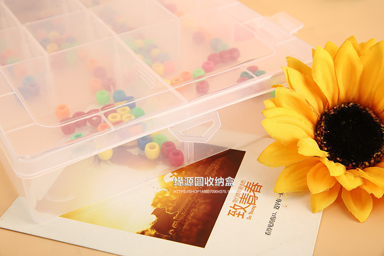 New 14 grid detachable PP jewelry transparent plastic box multi grid desktop storage box