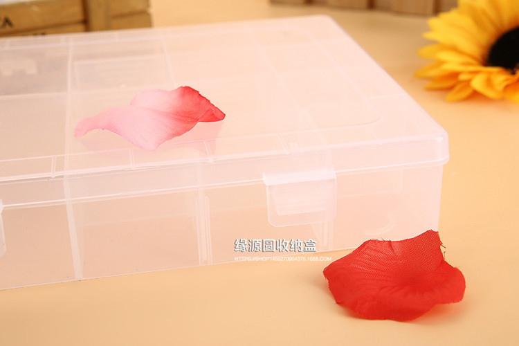 New 14 grid detachable PP jewelry transparent plastic box multi grid desktop storage box