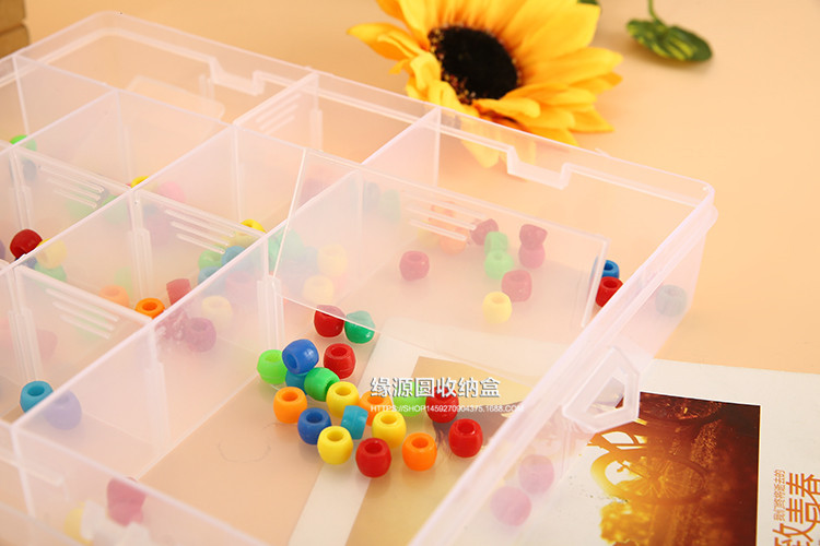 New 14 grid detachable PP jewelry transparent plastic box multi grid desktop storage box