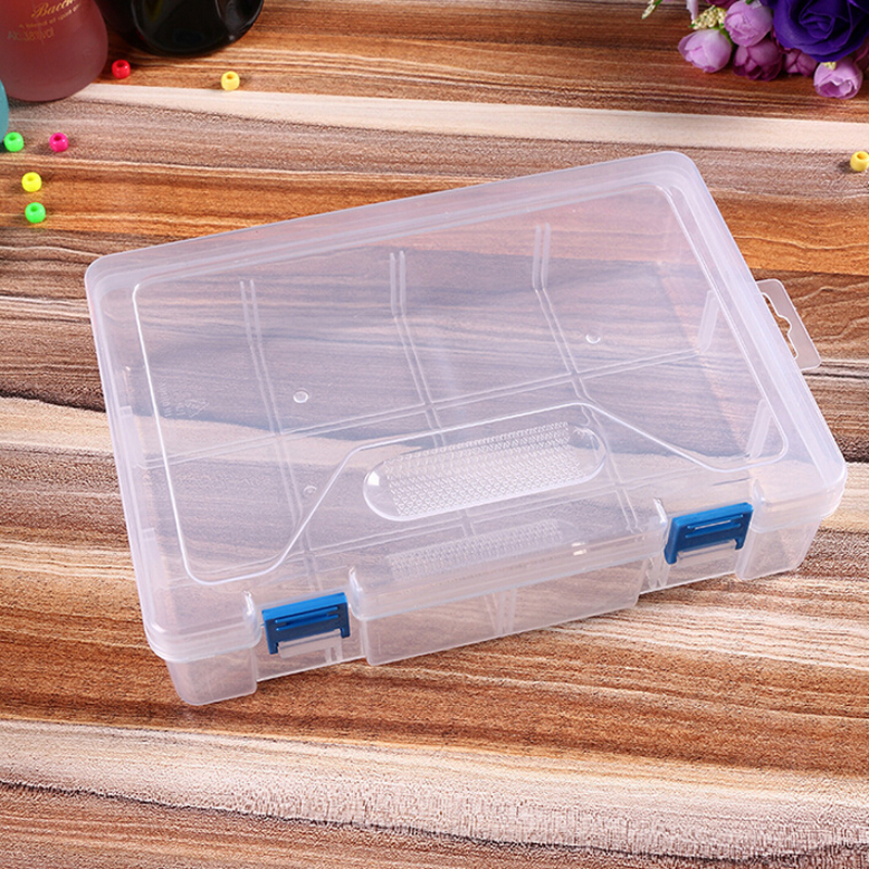Double button transparent plastic box first jewelry rubber band hairpin beads classification