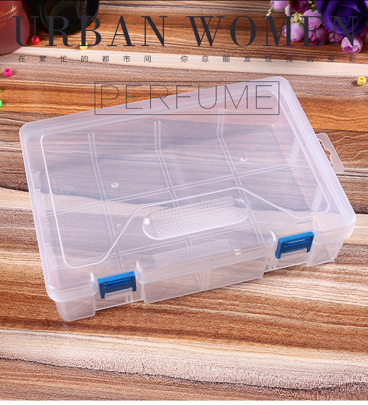 Double button transparent plastic box first jewelry rubber band hairpin beads classification