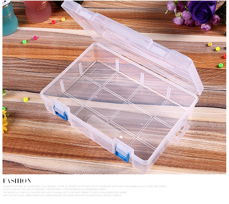 Double button transparent plastic box first jewelry rubber band hairpin beads classification