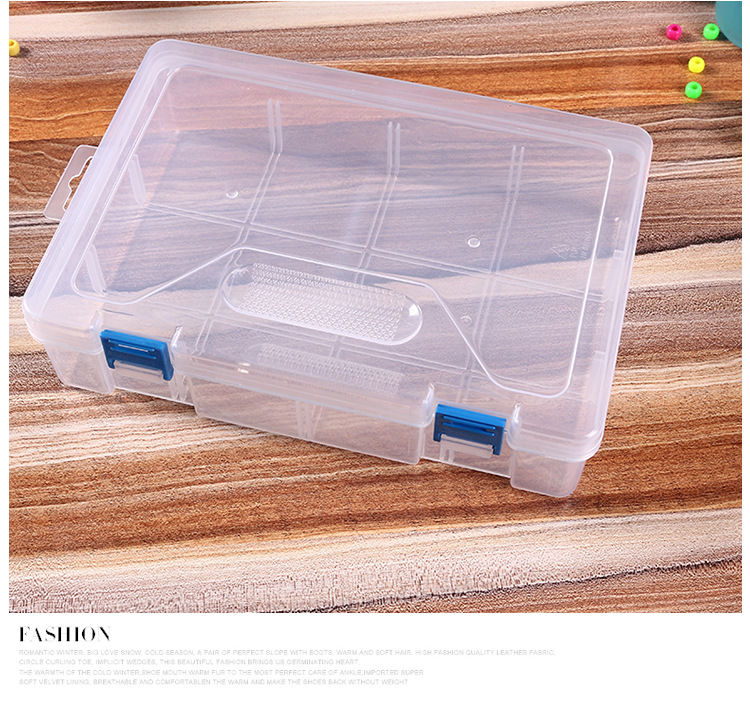 Double button transparent plastic box first jewelry rubber band hairpin beads classification