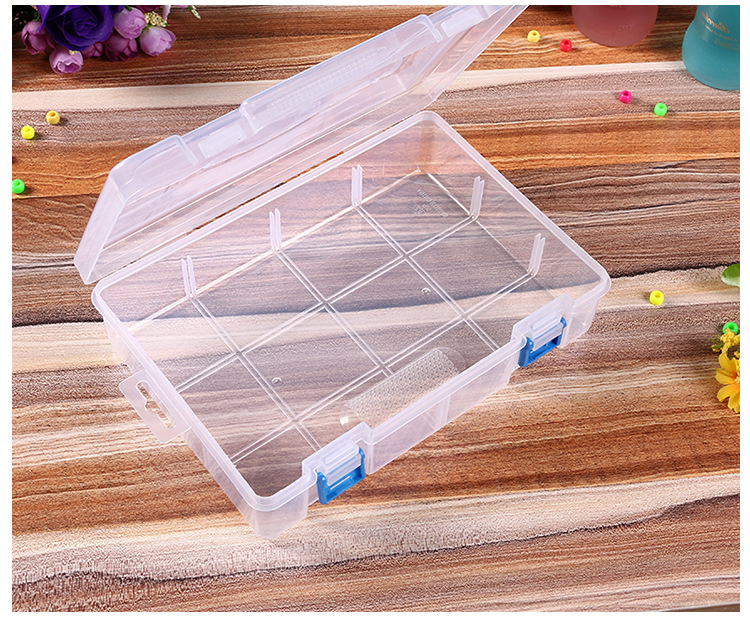 Double button transparent plastic box first jewelry rubber band hairpin beads classification