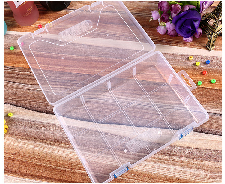 Double button transparent plastic box first jewelry rubber band hairpin beads classification