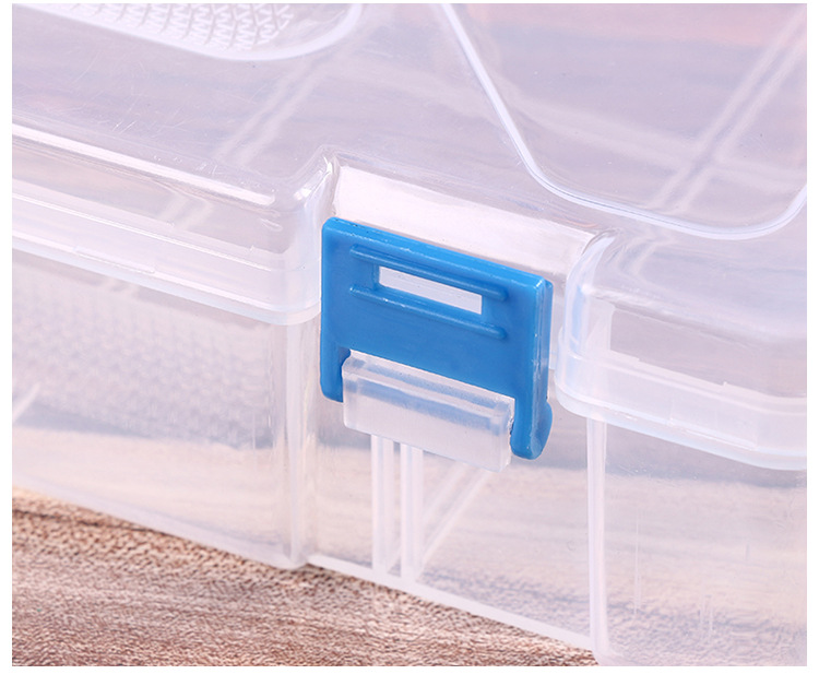 Double button transparent plastic box first jewelry rubber band hairpin beads classification