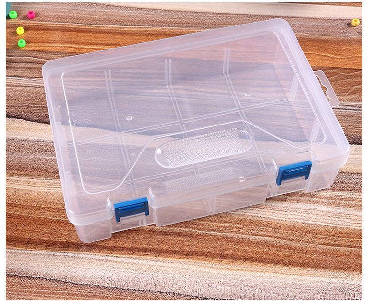 Double button transparent plastic box first jewelry rubber band hairpin beads classification