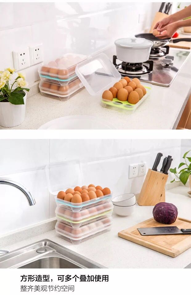 Refrigerator egg box food preservation box egg holder egg box kitchen transparent plastic box put eggs storage box Refrigerator egg box food preservation box egg holder egg box kitchen transparent plastic box put eggs storage box