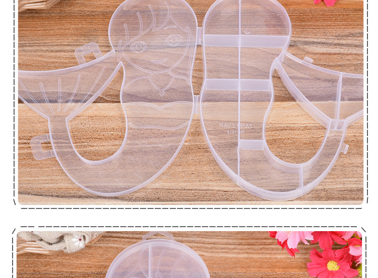 Mermaid storage box lovely transparent plastic box gift box Mermaid storage box lovely transparent plastic box gift box