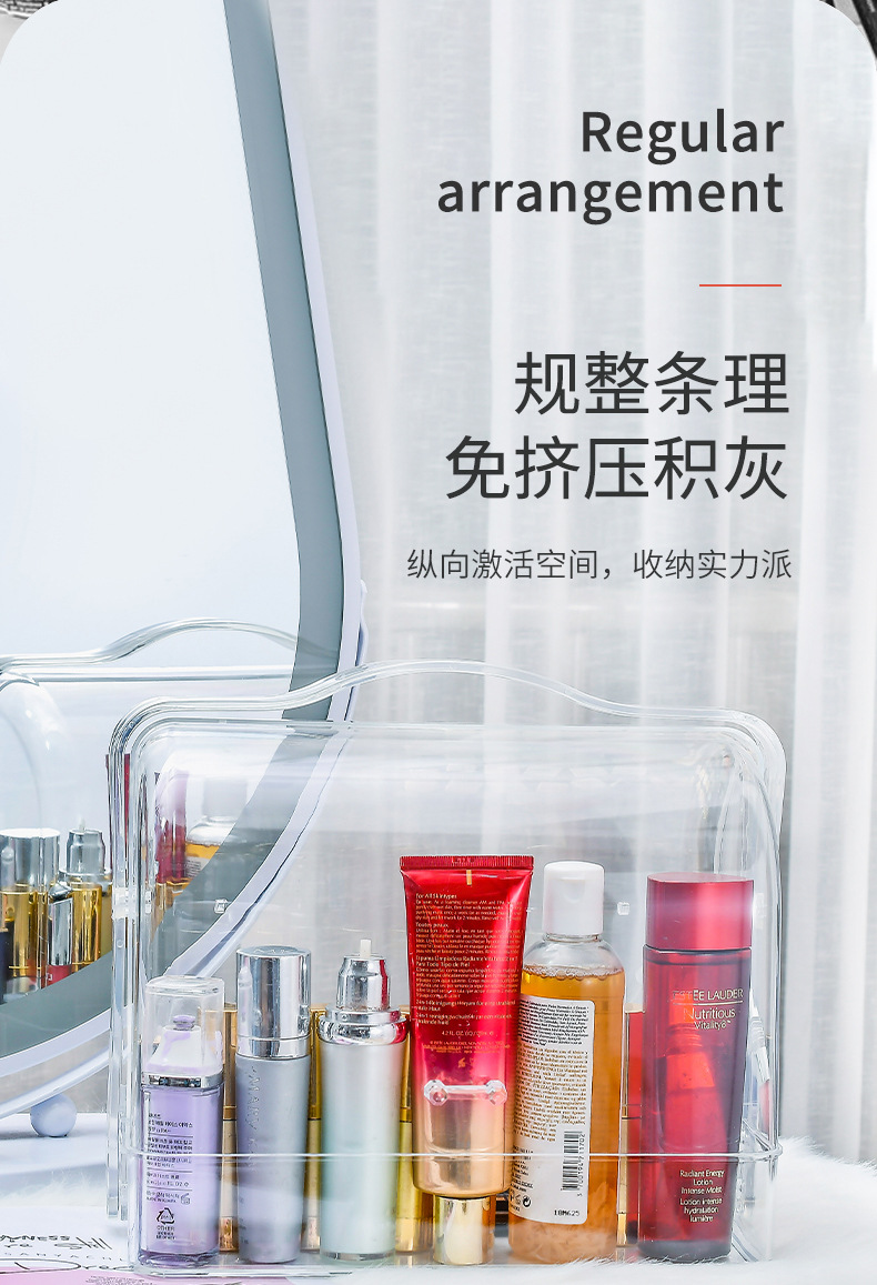 Cosmetics Desktop Organizing Storage Box Portable Transparent Plastic Box Multi-Functional Internet Celebrity Cosmetic Case Large Capacity Cosmetics Desktop Organizing Storage Box Portable Transparent Plastic Box Multi-Functional Internet Celebrity Cosmetic Case Large Capacity