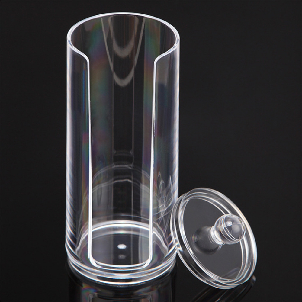 Transparent Plastic Box Facial Wipe Box Cotton Puff Powder Puff Storage Box Open round Acrylic Box