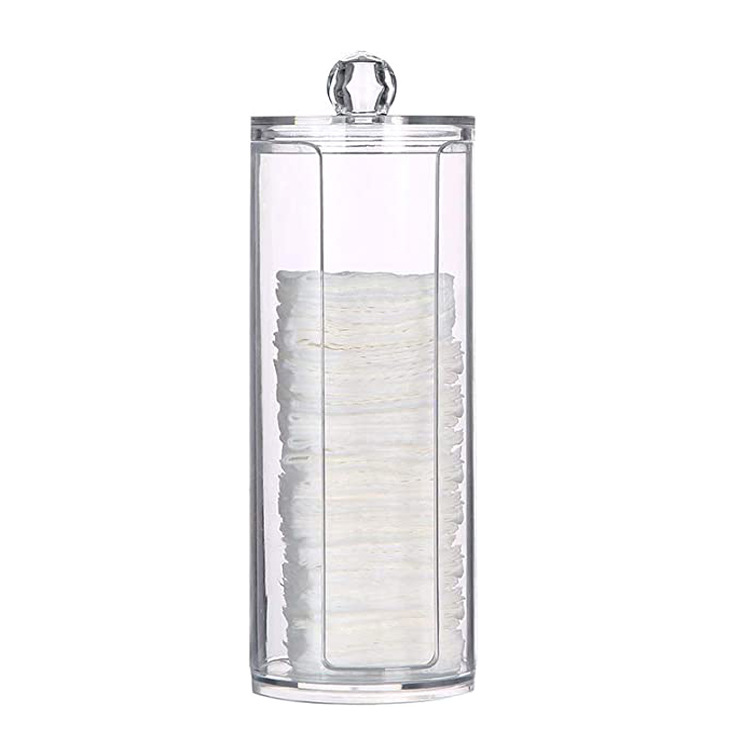 Transparent Plastic Box Facial Wipe Box Cotton Puff Powder Puff Storage Box Open round Acrylic Box