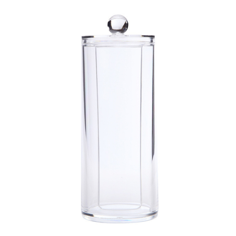 Transparent Plastic Box Facial Wipe Box Cotton Puff Powder Puff Storage Box Open round Acrylic Box