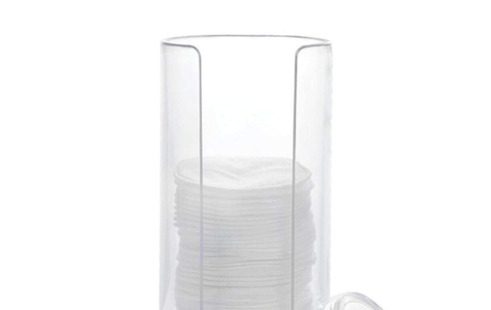 Transparent Plastic Box Facial Wipe Box Cotton Puff Powder Puff Storage Box Open round Acrylic Box
