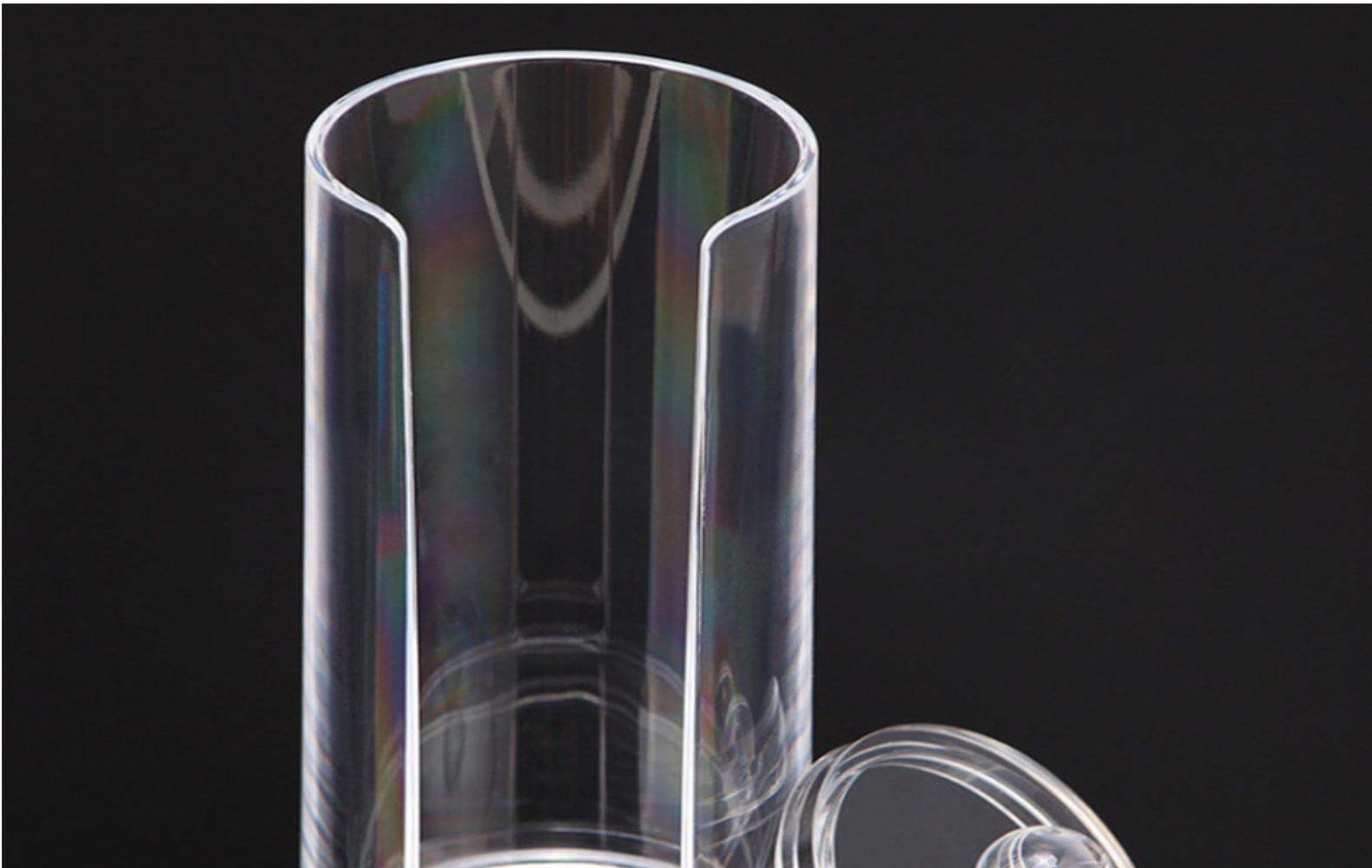 Transparent Plastic Box Facial Wipe Box Cotton Puff Powder Puff Storage Box Open round Acrylic Box