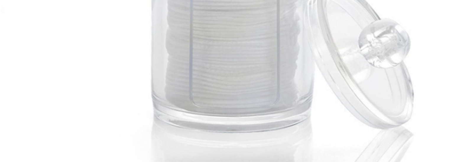 Transparent Plastic Box Facial Wipe Box Cotton Puff Powder Puff Storage Box Open round Acrylic Box