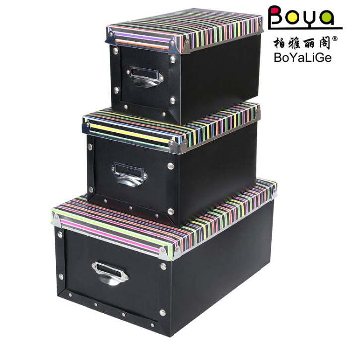 Three sets of transparent plastic box box color printing factory direct shoebox metal edging box