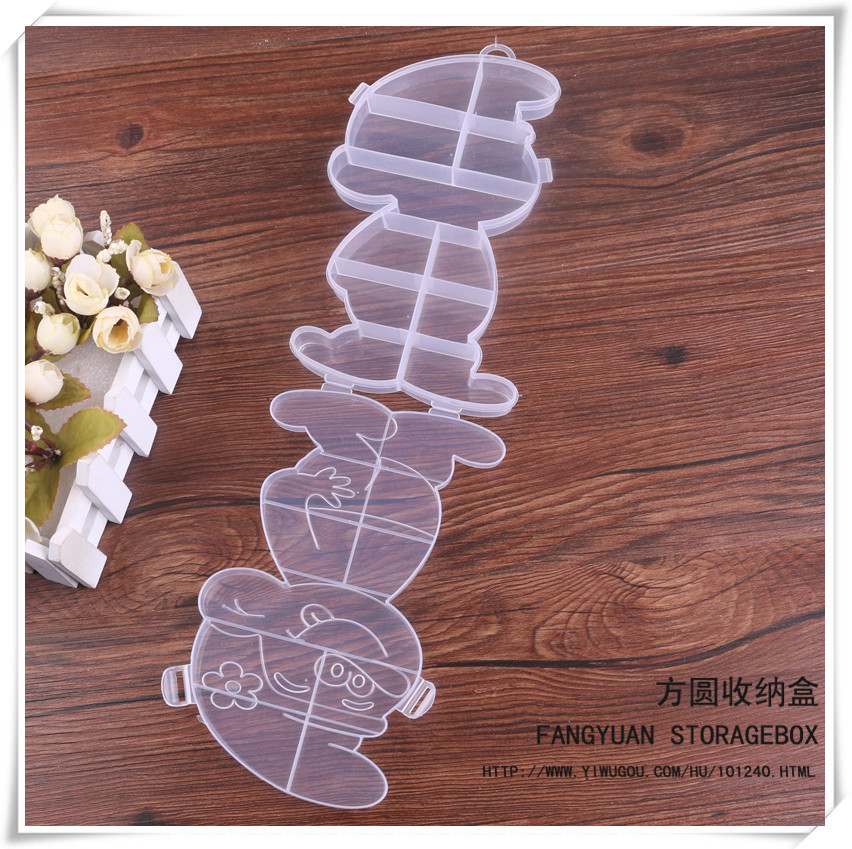 Cartoon Image Storage Box Multi-Function Storage Box Transparent Plastic Box