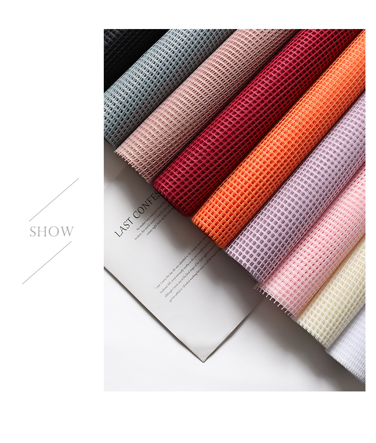 Korean-Style Square Plaid Mesh Hard Mesh Plain Hollow Flowers Outer Bouquet Pp Mesh Floral Packaging  Material Mesh