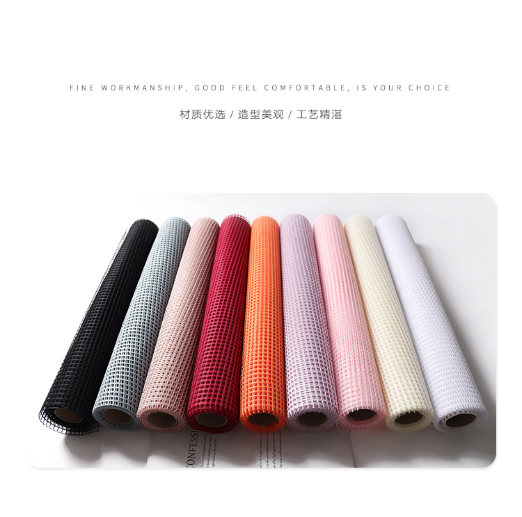 Korean-Style Square Plaid Mesh Hard Mesh Plain Hollow Flowers Outer Bouquet Pp Mesh Floral Packaging  Material Mesh