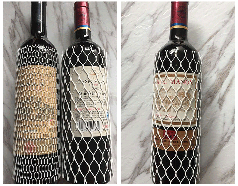 Red Wine Bottle the Wine Bottle Net Cover Wholesale Plastic Net Cover Net Cover Packaging Net Small Mesh Thickened Plastic Protective Net Cover