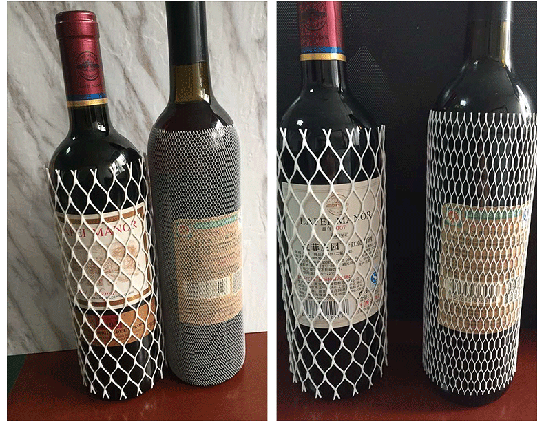 Red Wine Bottle the Wine Bottle Net Cover Wholesale Plastic Net Cover Net Cover Packaging Net Small Mesh Thickened Plastic Protective Net Cover