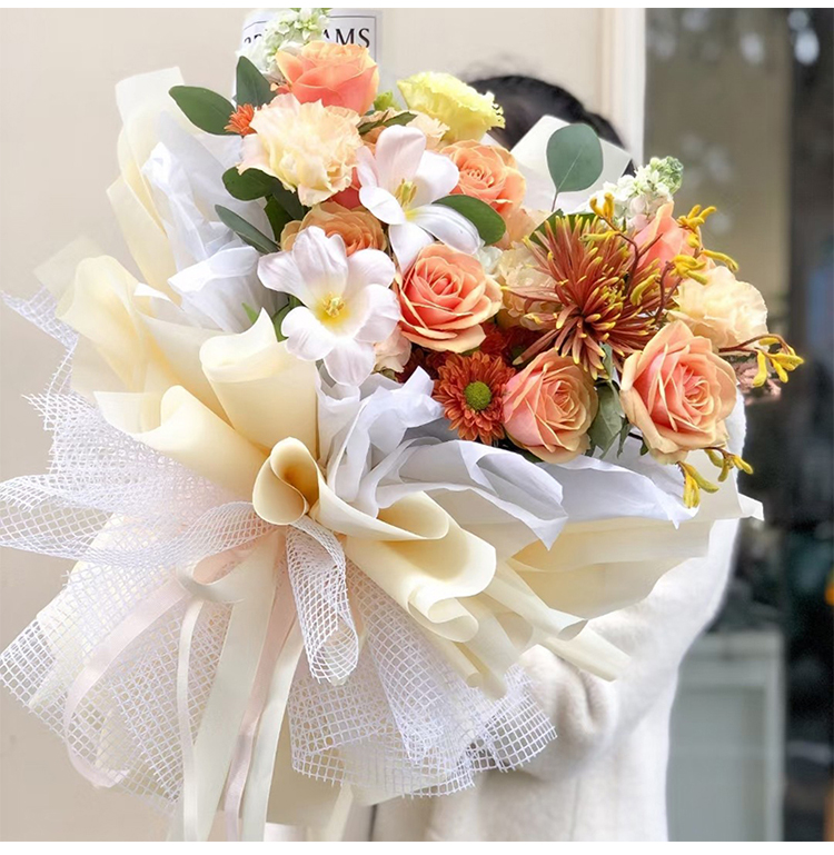 Material Mesh Grid Bouquet Mesh Voile Flower Shop Packaging Material Package Stained Paper Packaging Material