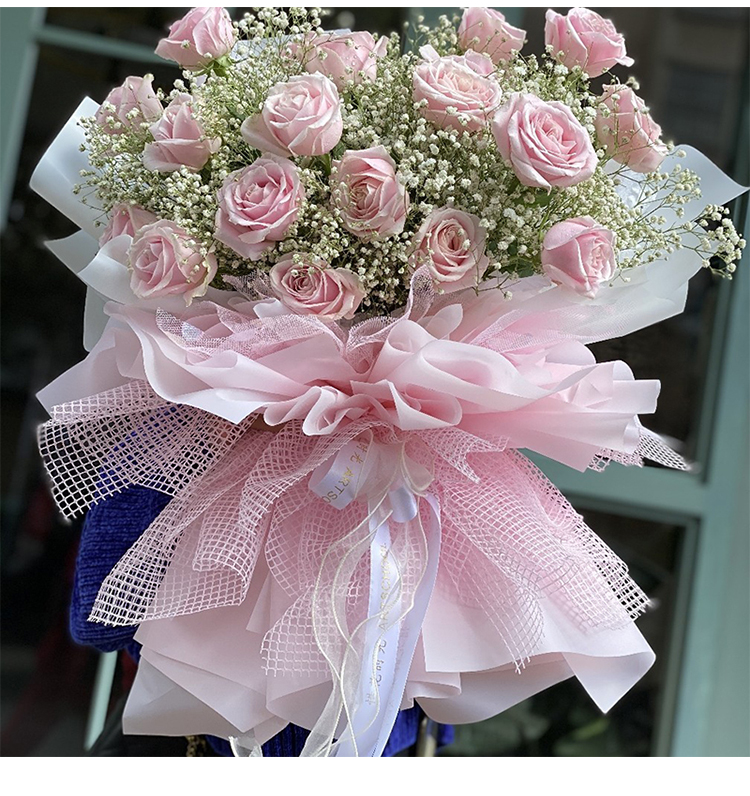 Material Mesh Grid Bouquet Mesh Voile Flower Shop Packaging Material Package Stained Paper Packaging Material