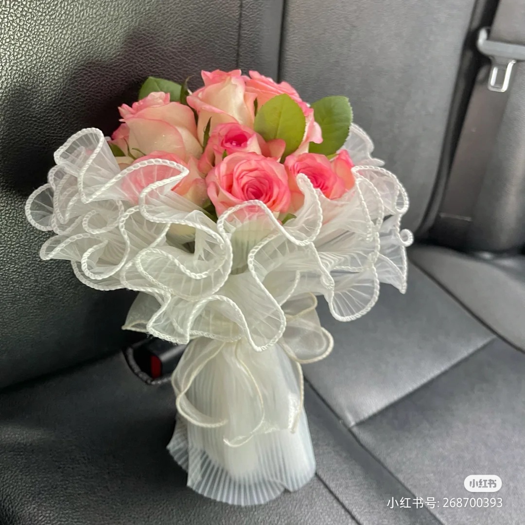Wave Yarn Korean Style Wave Yarn Floral Material Cake Surrounding Border Decorative Mesh Fresh Bouquet Packaging Material Voile
