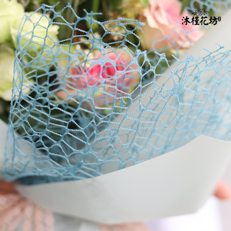 Korean Jacquard Net Bouquet Handmade DIY Bag Stained Paper Hollow Yarn Silk Coarse Mesh Flower Packaging Yarn Material