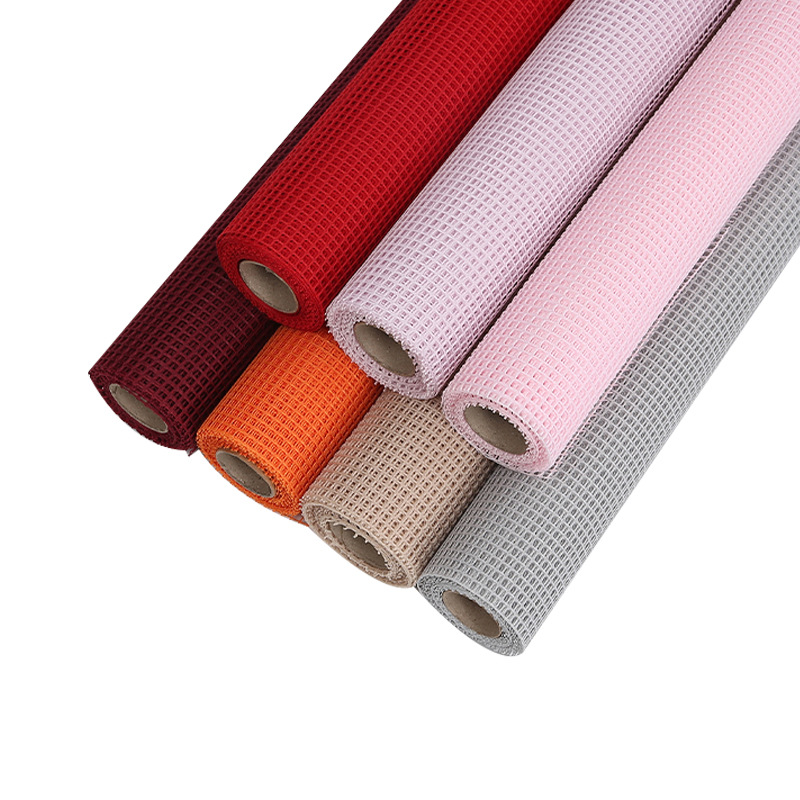 New Korean Grid Yarn Hollow Mesh Flower Packaging Material Hard Gauze Material Mesh