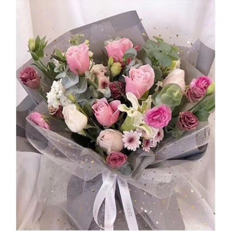 Material Mesh Star Moon Voile Bouquet Packaging Supplies Stained Paper Flower Shop Floral Material Rose Material