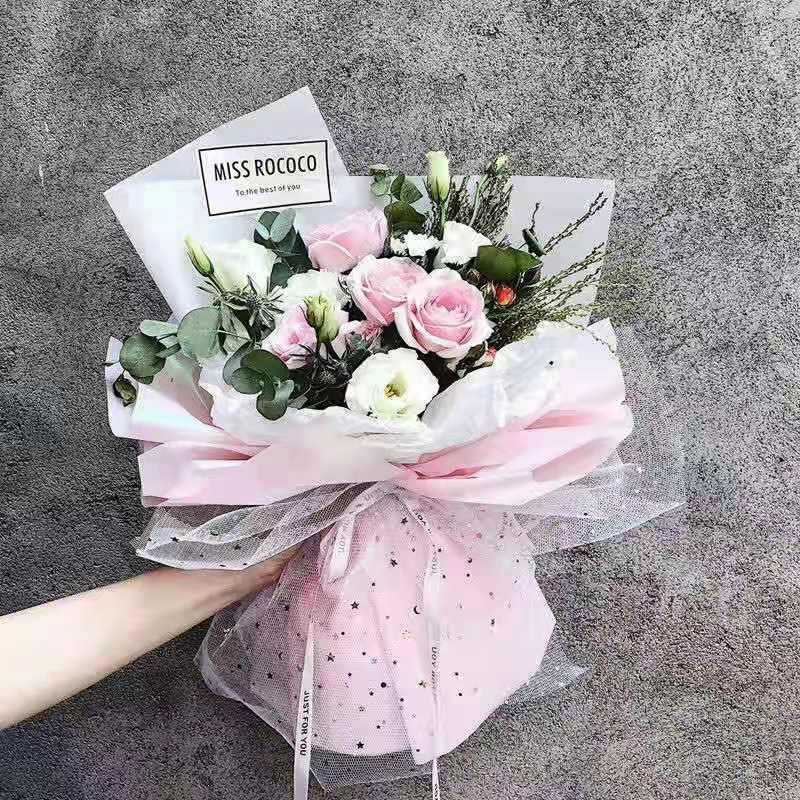 Material Mesh Star Moon Voile Bouquet Packaging Supplies Stained Paper Flower Shop Floral Material Rose Material