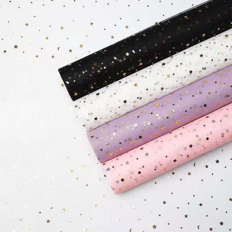 Material Mesh Star Moon Voile Bouquet Packaging Supplies Stained Paper Flower Shop Floral Material Rose Material