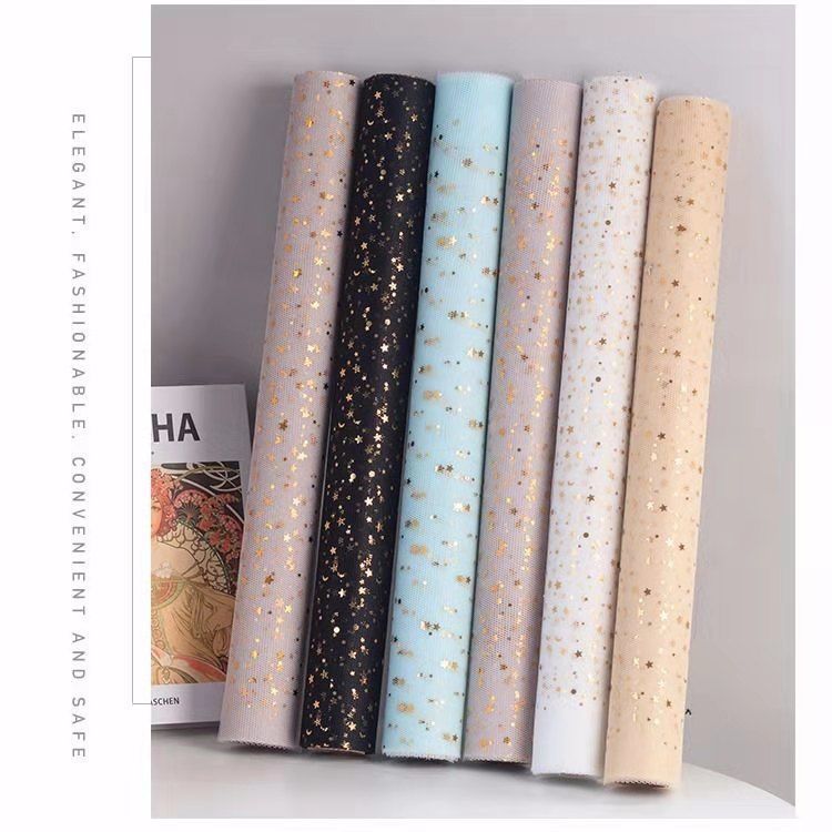 Material Mesh Star Moon Voile Bouquet Packaging Supplies Stained Paper Flower Shop Floral Material Rose Material