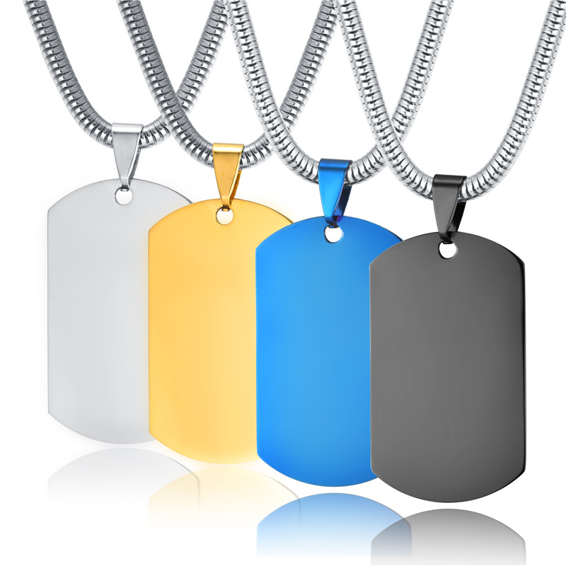 Titanium Steel Dog Tag Stainless Steel Hang Tag Metal Dog Tag Wholesale Lettering Custom Premium Gifts Custom Logo