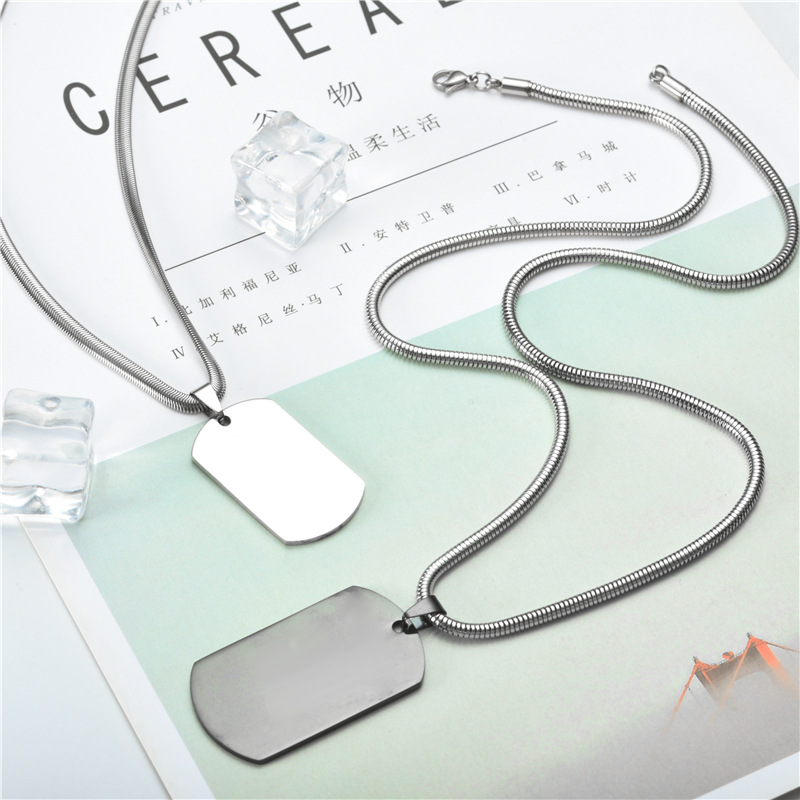 Titanium Steel Dog Tag Stainless Steel Hang Tag Metal Dog Tag Wholesale Lettering Custom Premium Gifts Custom Logo