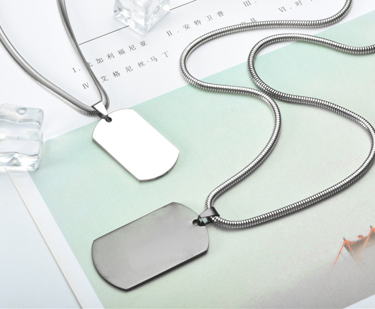 Titanium Steel Dog Tag Stainless Steel Hang Tag Metal Dog Tag Wholesale Lettering Custom Premium Gifts Custom Logo