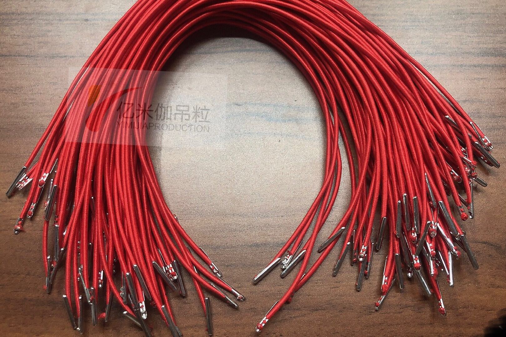 Elastic rope metal buckle hand wearing copper end 1.2 Thick Elastic rope clothing hang tag line