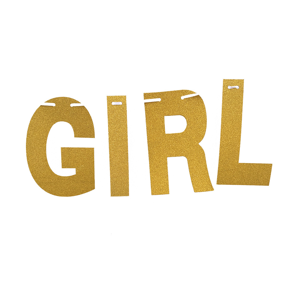 Factory Direct Sales Glitter Gold Silver Letter Hang Tag Latte Art Birthday Wedding Christmas Party Hanging Flag Hanging Flags